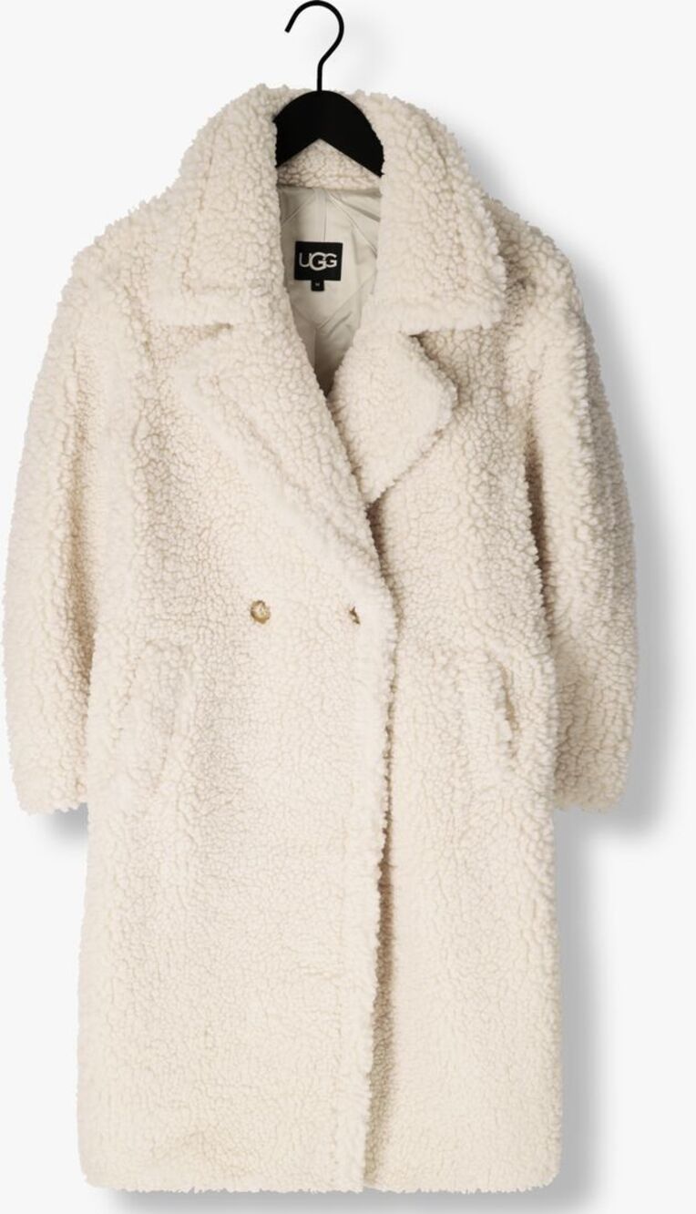 UGG Women's Size XL Gertrude Long Teddy Coat Winter White Cozy Jacket NEW